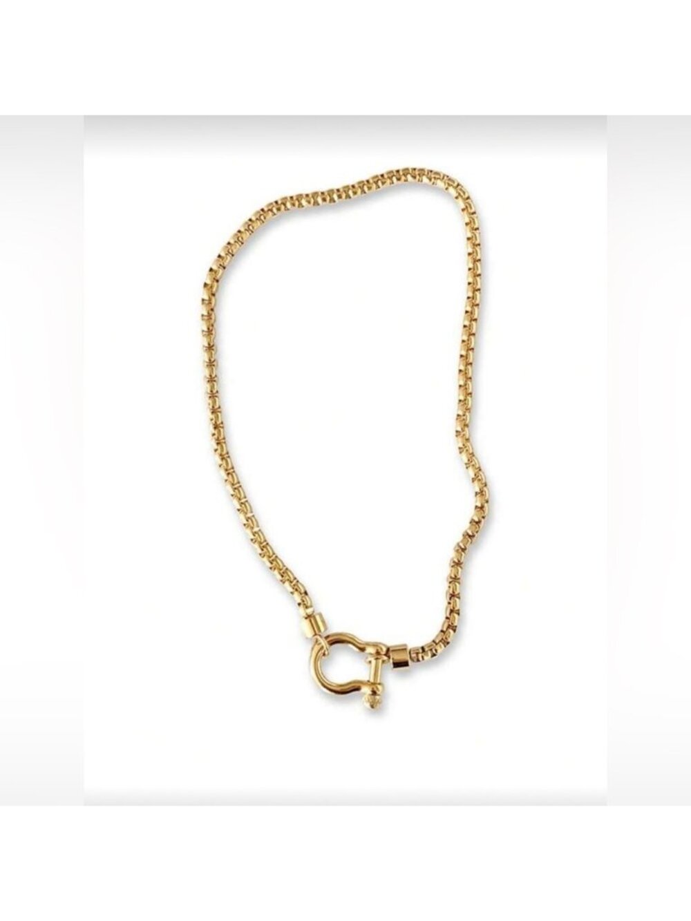 Gold Plated Stainless Steel Toggle Chain Necklace - Picture 2 of 2